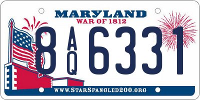 MD license plate 8AQ6331