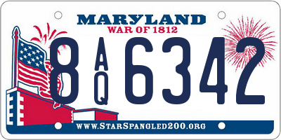MD license plate 8AQ6342