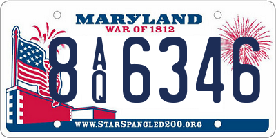MD license plate 8AQ6346