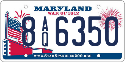 MD license plate 8AQ6350