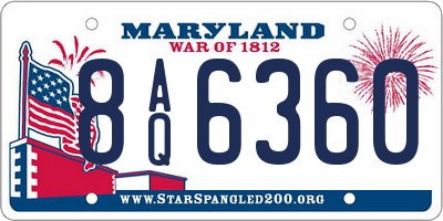 MD license plate 8AQ6360