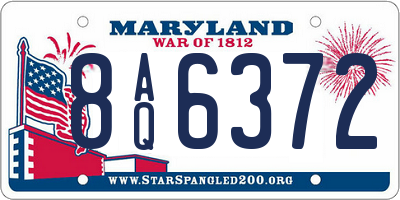 MD license plate 8AQ6372