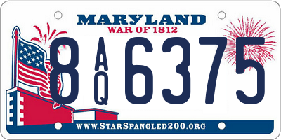 MD license plate 8AQ6375