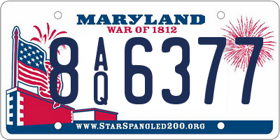 MD license plate 8AQ6377