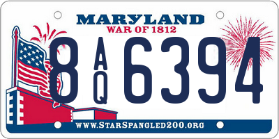 MD license plate 8AQ6394