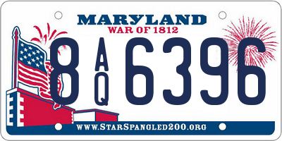 MD license plate 8AQ6396