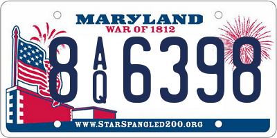 MD license plate 8AQ6398