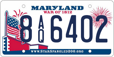MD license plate 8AQ6402