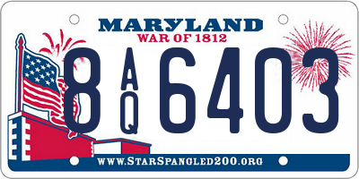MD license plate 8AQ6403