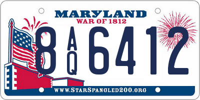 MD license plate 8AQ6412