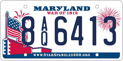 MD license plate 8AQ6413