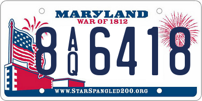 MD license plate 8AQ6418