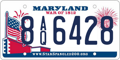 MD license plate 8AQ6428
