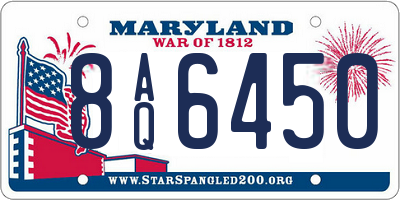 MD license plate 8AQ6450