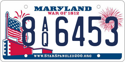 MD license plate 8AQ6453