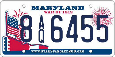 MD license plate 8AQ6455