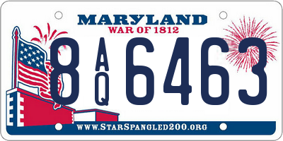 MD license plate 8AQ6463