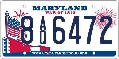 MD license plate 8AQ6472