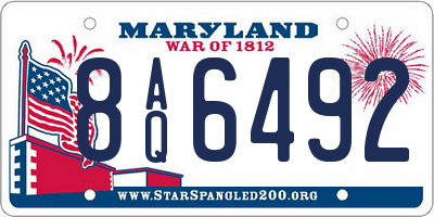 MD license plate 8AQ6492