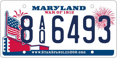 MD license plate 8AQ6493