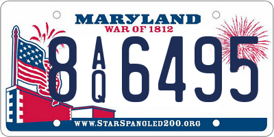 MD license plate 8AQ6495