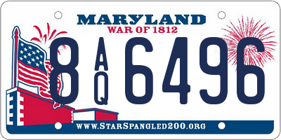 MD license plate 8AQ6496