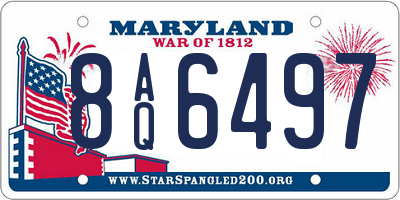 MD license plate 8AQ6497