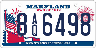 MD license plate 8AQ6498