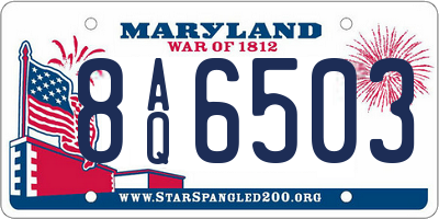 MD license plate 8AQ6503