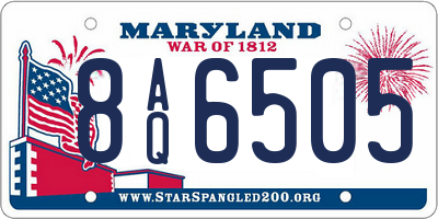 MD license plate 8AQ6505