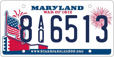 MD license plate 8AQ6513