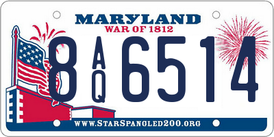MD license plate 8AQ6514