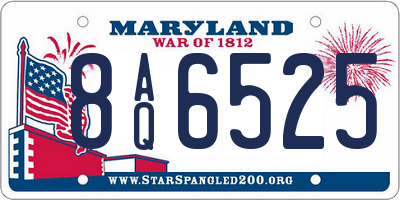 MD license plate 8AQ6525