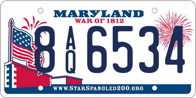 MD license plate 8AQ6534