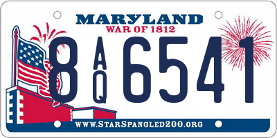 MD license plate 8AQ6541
