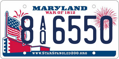 MD license plate 8AQ6550