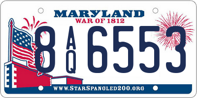 MD license plate 8AQ6553