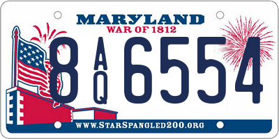 MD license plate 8AQ6554