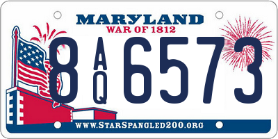 MD license plate 8AQ6573