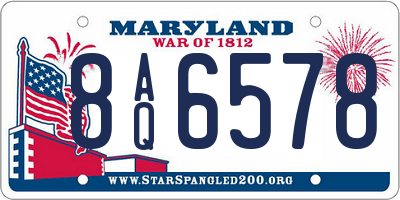 MD license plate 8AQ6578