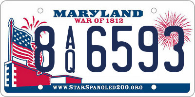 MD license plate 8AQ6593