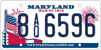 MD license plate 8AQ6596