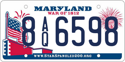 MD license plate 8AQ6598