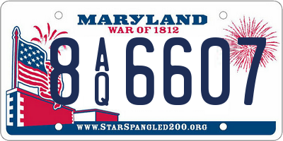 MD license plate 8AQ6607
