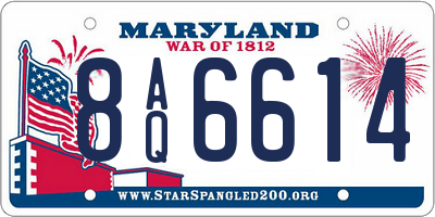 MD license plate 8AQ6614