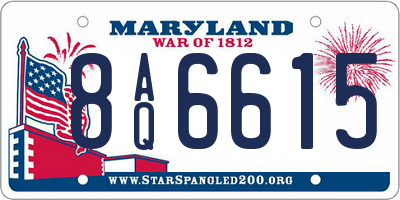 MD license plate 8AQ6615