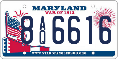 MD license plate 8AQ6616