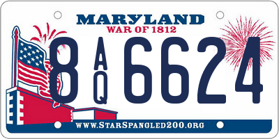 MD license plate 8AQ6624