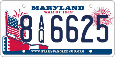 MD license plate 8AQ6625