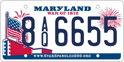 MD license plate 8AQ6655